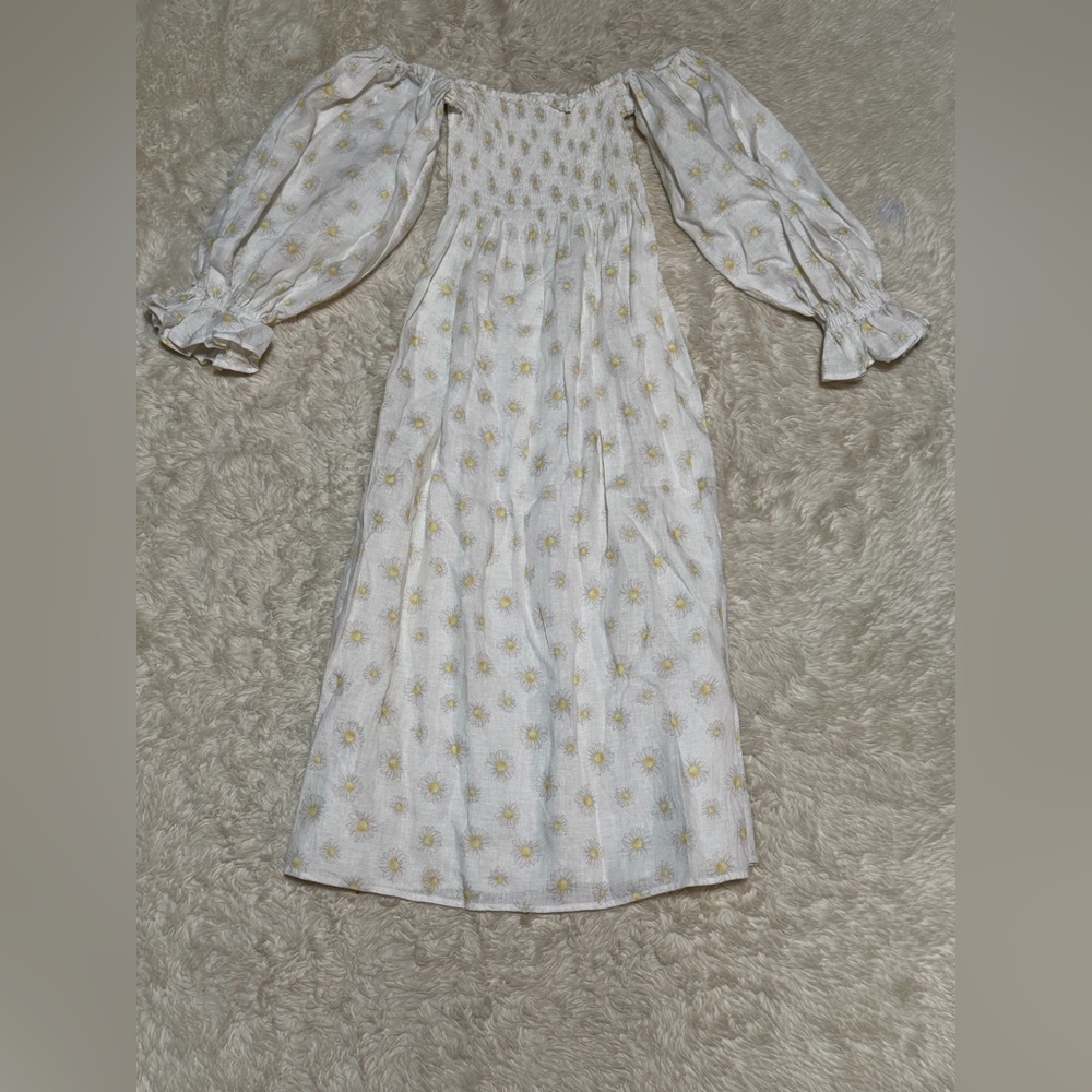 Sleeper Atlanta Daisy Print Linen Dress - Size Medium - Picture 6 of 10